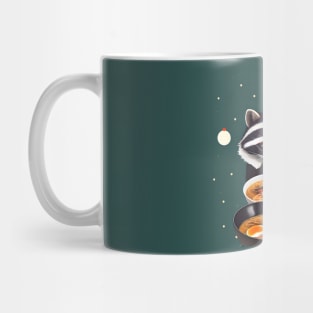 raccoon eat ramen on christmas silly funny sticker Mug